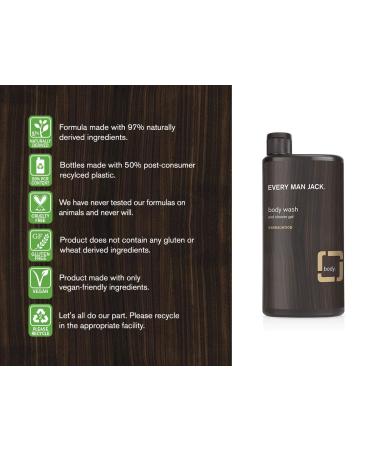 Every Man Jack Men's Body Wash Twin Pack - Sandalwood | 16.9oz x 2 Bottles | Parabens-Free, Dye-Free, Cruelty-Free - Buy Online on SooperMarket.com