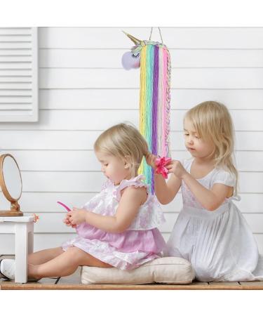 ZSMJAER Hair Clip Storage for Girls Unicorn Hair Clip Holder Rainbow Yarn Tassel Organiser Hair Accessories Unicorn Theme Party Decoration - Buy Online on SooperMarket.com