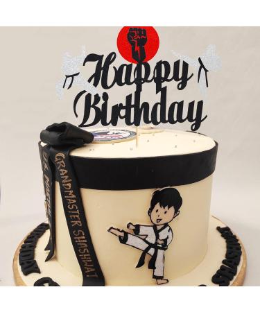 Arthsdite 1Pc Karate Cake Topper Taekwondo theme Kung Fu Sport Cake Topper Karate Happy Birthday Party Supplies Sparkling Party Decoration - Buy Online on SooperMarket.com