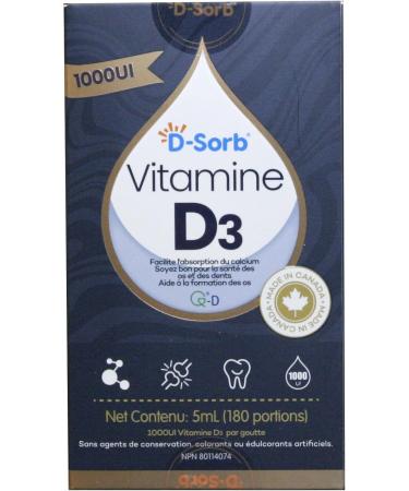 D-Sorb Vitamin D3 1000IU 5ml (180 servings) - Buy Online on SooperMarket.com