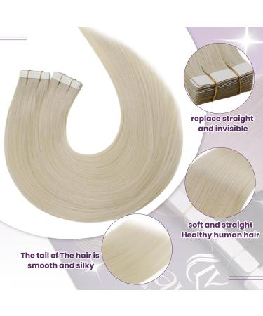 LAAVOO Tape In Extensions - Seamless Real Hair 40cm Blond #613 50G 20PCs Remy Hair for Ultimate Volume - Buy Online on SooperMarket.com