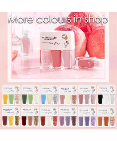 Nail Polish Nail Varnish Pink White Glitter 3 -in-1 Nail Polish Quick Dry Breathable French Manicure Nude Natural Elegant Non-toxic No UV Needed Nail Polishes for Woman Home DIY Nail Art Gift - Buy Online on SooperMarket.com