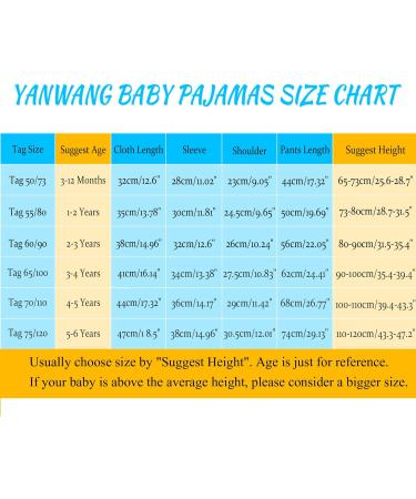 YANWANG 100% Cotton Baby Pajamas Set | Long Sleeve Sleepwear 6-12 Months | Elephant Design | High Belly | Boys Girls 6M-5Years - Buy Online on SooperMarket.com