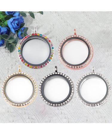 Artibetter 10pcs Bracelet Charms Alloy Openable Case Bouquet Bridal Crafts Souvenir Round Inlaid Golden+black+rose Pendant Style Diy Rhinestone Locket Gold Wedding Photo Necklace Charm Golden Black Rose Goldx2pcs 3X3cmx2pcs - Buy Online on SooperMarket.com