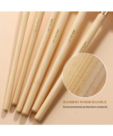 Beili 10 PCs Eyeshadow Brush Set - Perfect for Blending Eyeshadow Highlighter & Eyeliner | Eco-Friendly Bamboo Makeup Brushes for Flawless Eye Makeup - Buy Online on SooperMarket.com