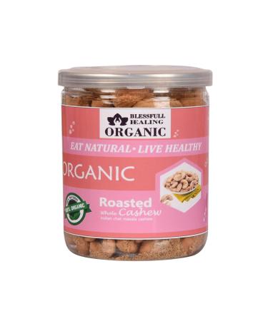 Blessfull Healing Organic Natural Vegan Indian Chat Masala Roasted Whole Cashew Nuts Crunchy Kaju 250 Gram