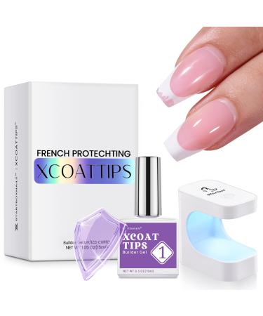 btartboxnails Builder Gel for Nails and Portable Nail Lamp Set XCOATTIPS Protecting Duo