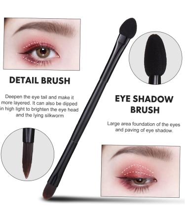 Baluue 80 Pcs Double Eye Shadow Makeup Womens Makeup Eye Shadow Brush Applicator Face Sponge Black Nylon - Buy Online on SooperMarket.com