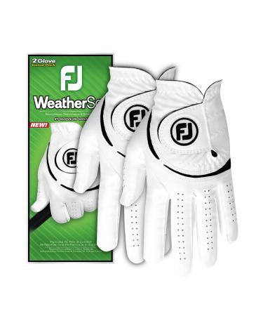 FootJoy Men's Weathersof Golf Gloves 2-Pack Medium - Large White