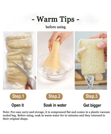 Natural Loofah Sponge Shower Exfoliating Bath Body Scrubber - 6pcs - Buy Online on SooperMarket.com