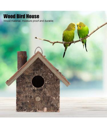 Wooden Bird Nesting Box House - Outdoor Garden Decorative Birdhouse 3.9x3.5x5.9inch - Buy Online on SooperMarket.com