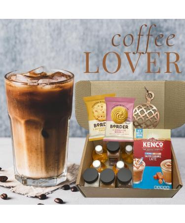 Iced Coffee Gift Set - 8x Kenco Iced Latte Sachets Coffee Topper Coffee Syrup Border Coffee Biscuits - Gift for Coffee Lover Coffee Gifts for Men Get Well Soon Gift Coffee Hampers for Women Salted Caramel 19 Piece Set - Buy Online on SooperMarket.com