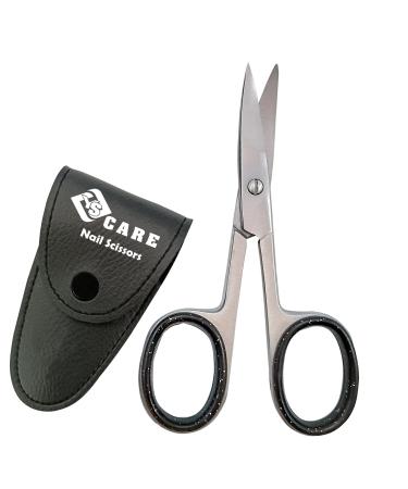 YSCARE Cuticle Nail Scissors Curved Blade Stainless Steel Beauty Scissors for Manicure Pedicure Grooming Finger & Toe Nail Eyebrows Nose Beard Hair Trimming (Silver)