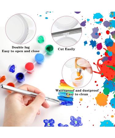 100 Empty Paint Strips with Clear Plastic Pots - 3 ml/ 0.1 oz Mini Storage Containers for Art Supplies, Classrooms, Schools, Paintings, and Festivals - Buy Online on SooperMarket.com