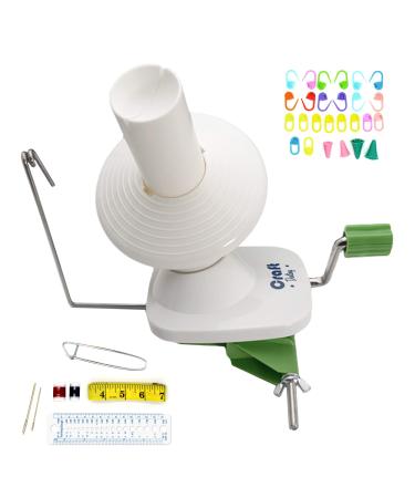 Yarn Winder by Craft Destiny - Easy to Set Up and Use - Hand Operated Yarn Ball Winder 4 Ounce Capacity - Sturdy with Metal Handle and Tabletop Clamp - Knitting kit included