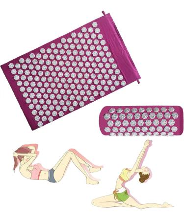 Accupuncher Mat | Portable Pressure Point Mat with Strike | Accupressure Mat and Pillow Set Promotes Relaxation & Strike for Optimal Health and Wellness Purple Two Piece Suit - Buy Online on SooperMarket.com