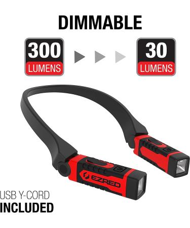 EZRED ANYWEAR Rechargeable Neck Light - Hands-Free Lighting | NK15 Red - Buy Online on SooperMarket.com