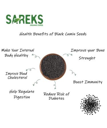 Sareks Black Cumin Seed 100% USDA Organic Certified - 16 oz Resealable Bag - Buy Online on SooperMarket.com