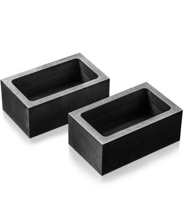 2 Kg Graphite Ingot Mold Silver Gold Ingot Mould Casting Ingot Crucible Mould for Gold Silver Metal Aluminum Copper Brass Melting Casting Refining, 85 x 45 x 30 mm (2)
