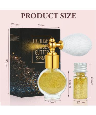 AOOWU Glitter Powder Spray Shiny Body Glitter Spray for Women Highlighter Loose Powder Spray Shimmer Sparkle Pearl Powder Makeup Spray for Body Hair Face and Clothing Colorful Gold - Buy Online on SooperMarket.com