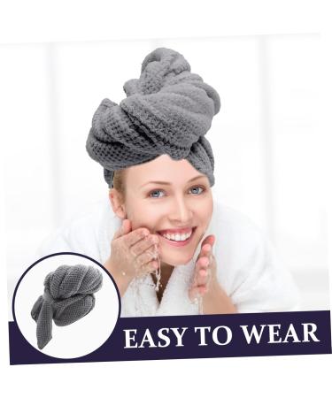 Quick Dry Absorbent Hair Towel & Shower Cap for Women - Large Grey Hair Drying Cap Essentials - Buy Online on SooperMarket.com