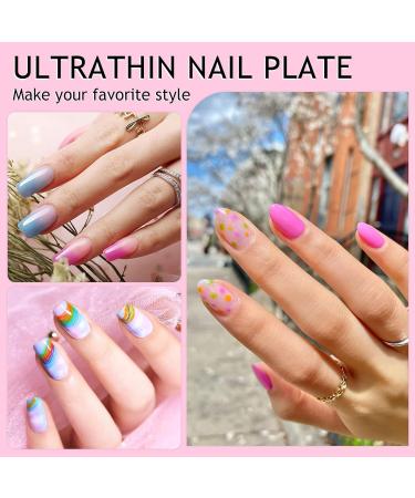 240pcs Short Almond & Square INPING Soft Gel Full Cover Nail Tips - French Acrylic Fake Nails for Manicure Salons - Pre-Shaped Mix Artificial Clear Gel Extensions with Box - Buy Online on SooperMarket.com