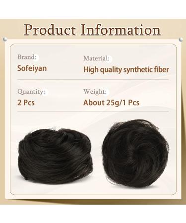 Sofeiyan Mini Claw Clip Hair Bun Extension - 2PCS Synthetic Wig Accessory for Women in Darkest Brown to Black - Buy Online on SooperMarket.com