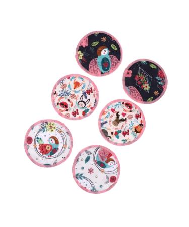 6 Pieces Breast Protectors Cotton Pads Breastfeeding Pads -overflow Print Pregnant Woman Pad Polyester Cotton As Shown-1 10x10cm