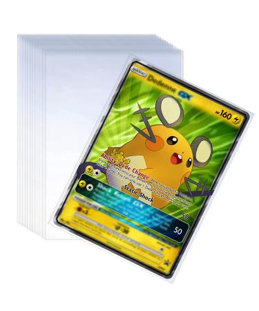 100 Pcs Soft Trading Card Sleeves, Top Loading Sleeves for Standard Cards 2.5" X 3.5",Ultra-Clear Card Protector for Game Cards, Baseball Cards