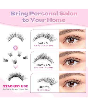 Glowing Win DIY Cluster Eyelash Extensions Set - 144 PCs Natural Individual Lashes 8-16mm with Bond Sea and Tweezers - Buy Online on SooperMarket.com