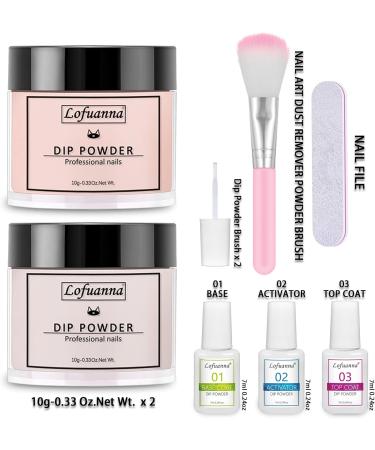 Lofuanna Dip Powder Nail Starter Kit - 2 Colors DIY French Manicure Set for Beginners - Pink Set - Buy Online on SooperMarket.com