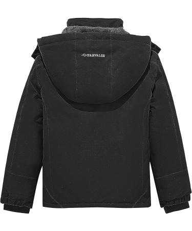 Boys Waterproof Ski Jacket | Windproof Winter Coat | Removable Hood | Black - Size 14-16 - Buy Online on SooperMarket.com