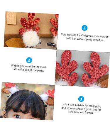 ABOOFAN 4 Pairs Christmas Antler Hair Christmas Hair Barrettes Reindeer Hair Accessory Reindeer Cosplay Clip Hair Clips for Kids Christmas Hair Pin Antlers Flocked Plastic Woman Cute - Buy Online on SooperMarket.com