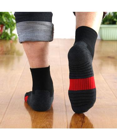 AKOENY Men's Ankle Athletic Running Quarter Socks (6-Pack) Black - Size 9-12 - Buy Online on SooperMarket.com