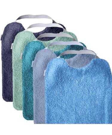 Mimuselina pack x5 bibs baby big to promote autonomy - bib freema tonera large - baby bibs waterproof and absorbent - baby bibs made in Europe (water)