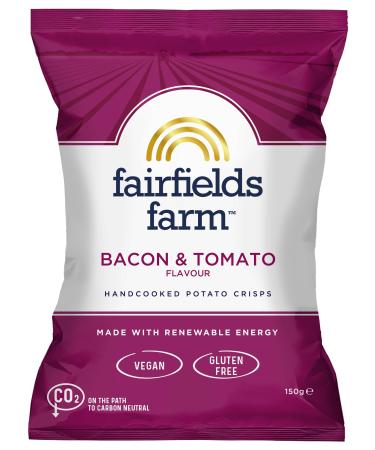 Fairfields Farm Crisps - Bacon & Tomato Flavour Hand Cooked Potato Crisps 150g | Pack of 5