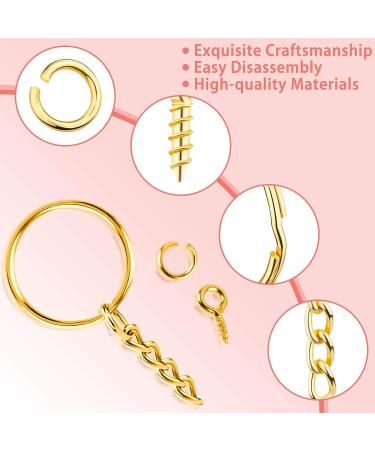 Shynek 360PCS Gold Keychain Rings with Jump Rings and Screw Eye Pins - Perfect for Resin Crafts and Jewelry Making - Buy Online on SooperMarket.com