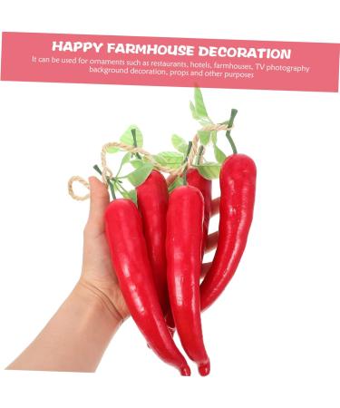 Abaodam 2 Strings Simulation Red Long Pepper Vines Decor Long Pepper Adornment Chili Cook Off Decorations Red 55X8.5X5CM - Buy Online on SooperMarket.com