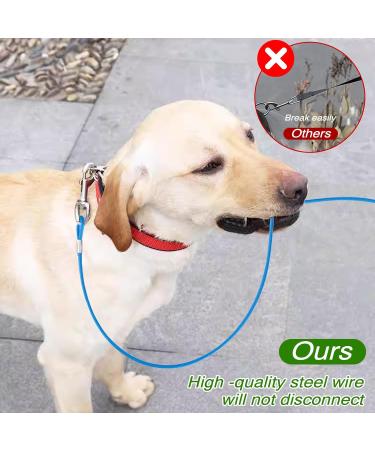 2 Pack Chew Proof Dog Leash Extension Metal Cable Lead Non-Tangle Connect Leash for Any Leash Heavy Duty Dog Leash Extender for Collar & Harness (Black+Blue) - Buy Online on SooperMarket.com