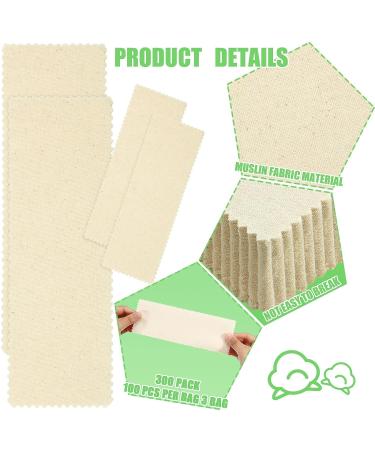 300 Pcs Natural Muslin Epilating Face Wax Strips for Hair Removal - Precut Waxing Strips for Women and Men - Body and Facial Cotton Wax Cloth Strip (4 x 1.5 Inch, 8 x 2.8 Inch) - Buy Online on SooperMarket.com