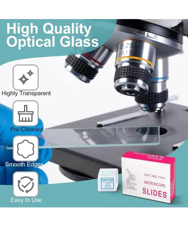Unifrog Microscope Slides and Covers - 50 Blank Glass Slides, 100 Coverslips - for Microscopy Experiments | Suitable for Most Microscopes - Buy Online on SooperMarket.com