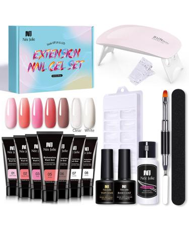 Layhou Gel Extension Nail Kit Polygel Nail Kit Nail Strengthen Gel UV/LED Nail Lamp Nail Dryer Base Coat Top Coat with Nail Brush Nail File Nail Clip Manicure Tools #1