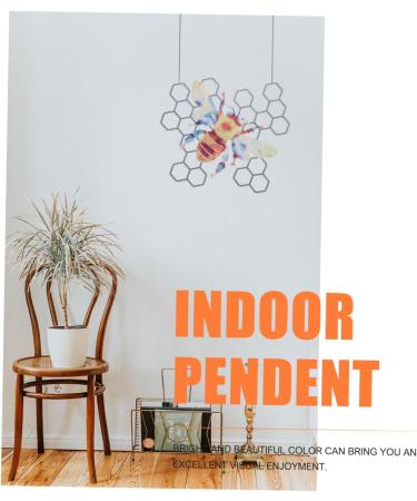 Cabilock 1pc Bee Garden Hanging Ornament Wall Pendant Wall Art Craft Wall Hanging Decoration Colorful Iron - Buy Online on SooperMarket.com