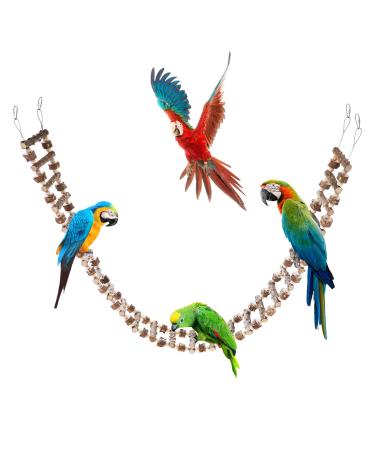 Bird parrot ladder bridge toy bird swing toys natural pepper wood hanging pet k toy rat hamster climbing toys bird cage accessories suitable for bird parrot 26 Ladders-74.4 3.93nches