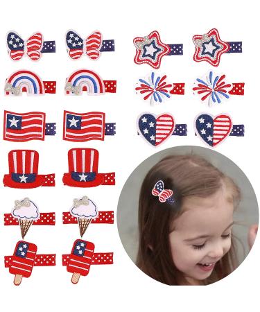 American Flag Hair Clips - Patriotic 4th of July Independence Day Accessories for Kids - Buy Online on SooperMarket.com