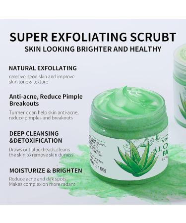 Organic Aloe Vera Facial Scrub | Exfoliating Face Wash for Acne | Brightening Exfoliator for Women & Men - Buy Online on SooperMarket.com