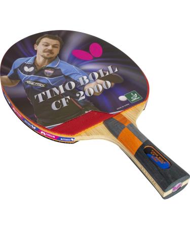 Butterfly Timo Boll Carbon Fiber Ping Pong Paddle | ITTF Approved Table Tennis Racket | Ping Pong Sponge and Rubber | Carbon Layers in Ping Pong Racket for Power | Professional Ping Pong Paddle 2000 Model