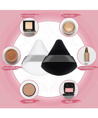 Patelai 2 Pcs Triangle Powder Puff Set - Soft & Reusable Makeup Sponges for Loose Powder & Foundation - Black & White - Buy Online on SooperMarket.com