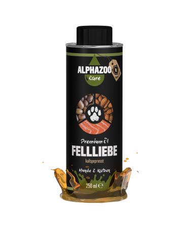 Alphazoo fur love natural feed oil 250ml fur care for dogs cats horses omega-3 omega-6 fur gloss of course against itching & shed with salmon oil almond oil & argan oil barf oil mix fish oil
