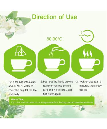 MQUPIN Jasmine Dragon Pearls Tea Bags - 150g/5.29oz (50 Bags, 3g Each) Pure Natural Jasmine Green Tea Balls - No Additives - Buy Online on SooperMarket.com